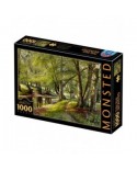 Puzzle 1000 piese D-Toys - Peder Mork Monsted: A Summer Day in the Forest with Deer in the Background (Dtoys-77622)