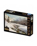 Puzzle 1000 piese D-Toys - Peder Mork Monsted: Winter Landscape in Switzerland near Engadin (Dtoys-77660)