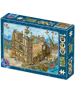 Puzzle 1000 piese D-Toys - Cartoon Collection - Notre Dame (Dtoys-77752)