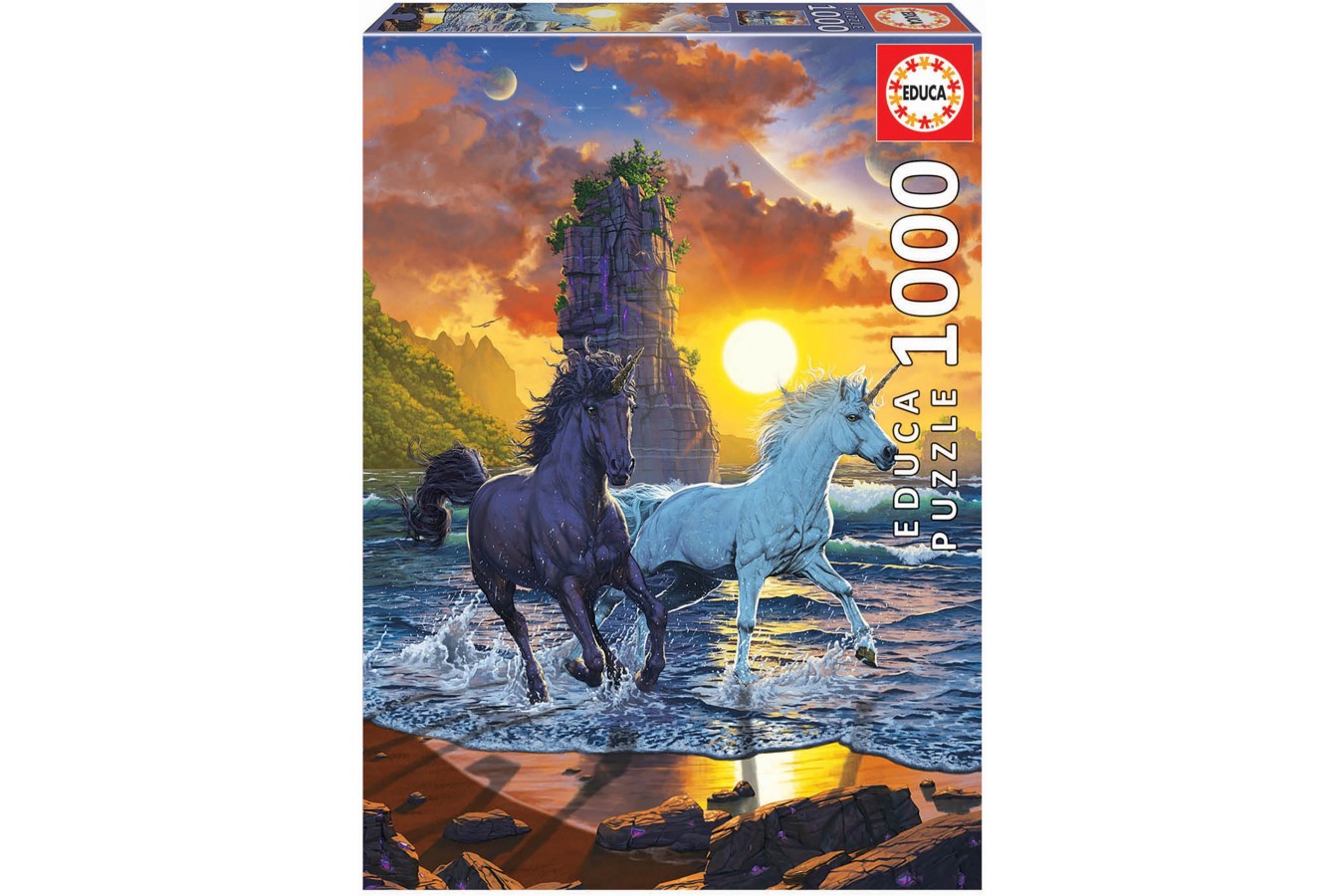 Puzzle 1000 piese Educa - Unicorns on the beach (Educa-19025)
