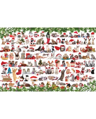Puzzle 1000 piese Eurographics - Holiday Cats Tin (Eurographics-8051-0940)