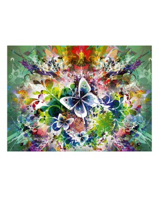 Puzzle 3000 piese Grafika - Spring Flowers and Butterflies (Grafika-03001-P)