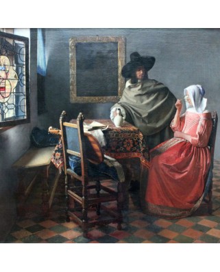 Puzzle 1000 piese Grafika - Johannes Vermeer: The Glass of Wine, 1658-1660 (Grafika-T-02223)