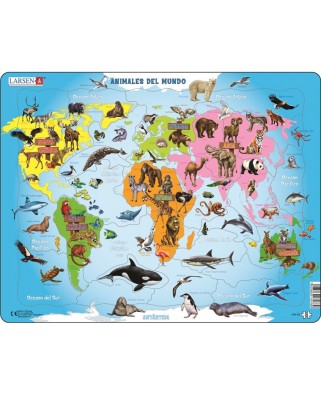 Puzzle 28 piese Larsen - Animals of the World (Spanish) (Larsen-A34-ES)