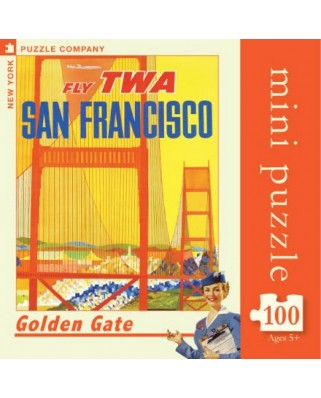 Puzzle 100 piese mini New York Puzzle Company - Golden Gate Mini (New-York-Puzzle-AA714)