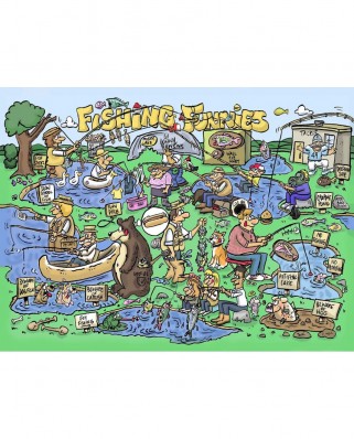 Puzzle 1000 piese SunsOut - Jonny Hawkins: Fishing Funnies (Sunsout-16003GW)