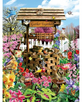 Puzzle 1000 piese SunsOut - Birds at the Wishing Well (Sunsout-35157)