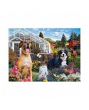 Puzzle 1000 piese SunsOut - Karen Burke: Conservatory Garden Canines (Sunsout-72040)