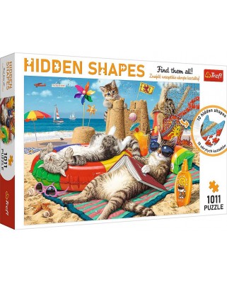 Puzzle 1011 piese Trefl - Hidden Shapes - Feline Holidays (Trefl-10674)