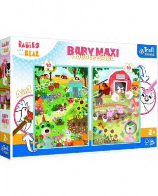 Puzzle 2x10 piese XXL Trefl - Baby Maxi Puzzle - Animal Babies (Trefl-43000)
