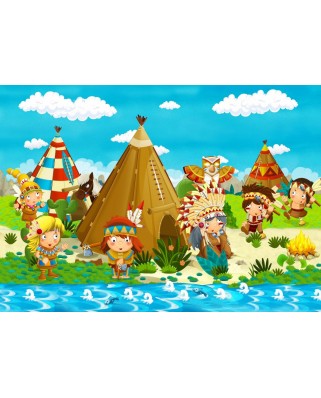 Puzzle 48 piese Bluebird Puzzle - Small Indian Tribe (Bluebird-Puzzle-F-90047)