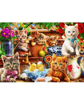 Puzzle 104 piese Bluebird Puzzle - Kittens in the Potting Shed (Bluebird-Puzzle-F-90065)