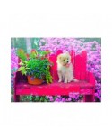 Puzzle 500 piese Bluebird Puzzle - Puppy in the Colorful Garden (Bluebird-Puzzle-F-90107)