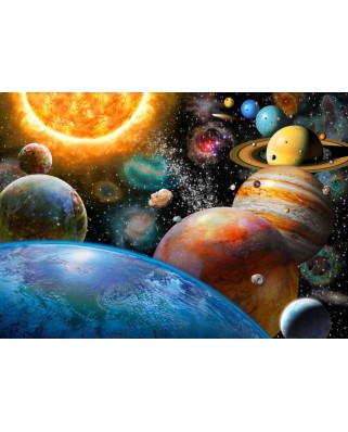 Puzzle 500 piese Bluebird Puzzle - Adrian Chesterman: Planets and Their Moons (Bluebird-Puzzle-F-90114)