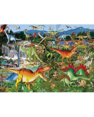 Puzzle 1500 piese Bluebird Puzzle - Francois Ruyer: Explorers and Dinosaurs (Bluebird-Puzzle-F-90322)