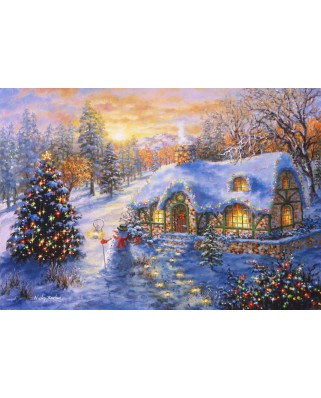 Puzzle 1000 piese Bluebird Puzzle - Christmas Cottage (Bluebird-Puzzle-F-90352)