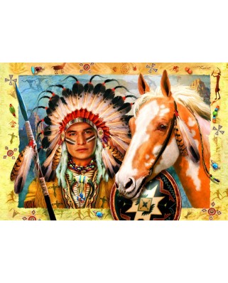 Puzzle 1000 piese Bluebird Puzzle - Robinson Howard: Indian Chief (Bluebird-Puzzle-F-90359)