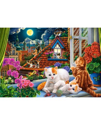 Puzzle 1500 piese Castorland - Kittens on the Roof (Castorland-152056)