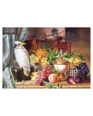 Puzzle 3000 piese Castorland - Josef Schuster: Still Life With Fruit and a Cockatoo (Castorland-300143)