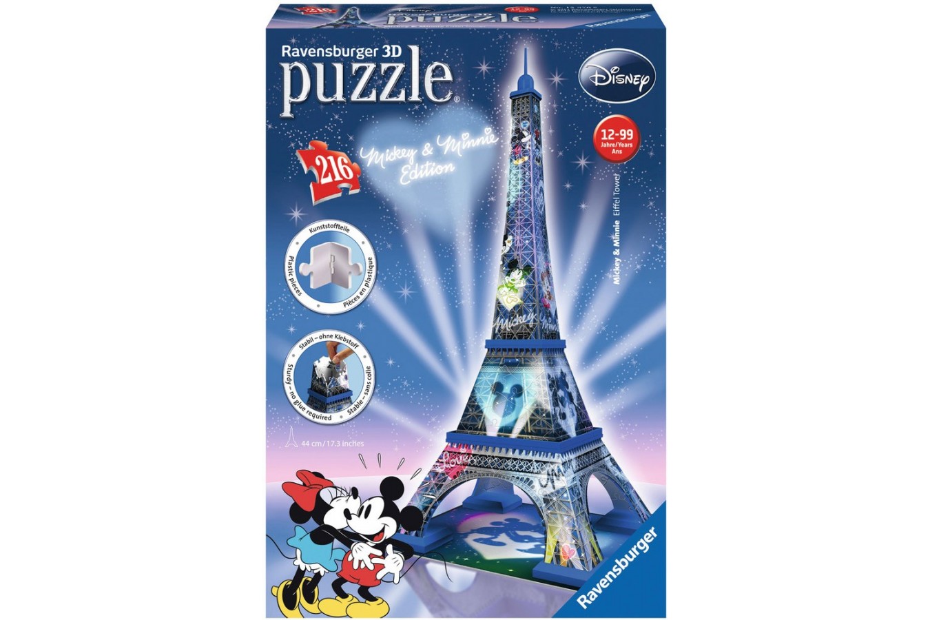 Puzzle 3D Ravensburger - Turnul Eiffel Mickey & Minnie, 216 piese (12570)