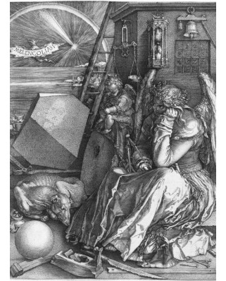 Puzzle 2000 piese Grafika - Albrecht Durer: Melancholia, 1514 (Grafika-F-30477)
