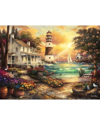 Puzzle 2000 piese Grafika - Chuck Pinson: Cottage by the Sea (Grafika-F-30755)