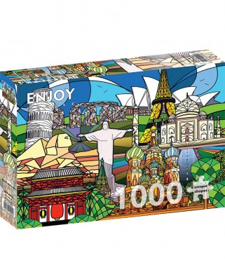 Puzzle 1000 piese ENJOY - World Landmarks (Enjoy-2054)