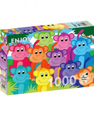 Puzzle 1000 piese ENJOY - Rainbow Monkeys (Enjoy-2060)