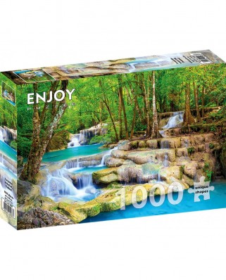Puzzle 1000 piese ENJOY - Turquoise Waterfall, Thailand (Enjoy-2067)