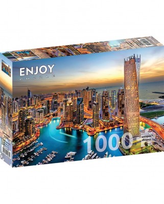Puzzle 1000 piese ENJOY - Dubai Marina at Night (Enjoy-2072)