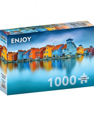 Puzzle 1000 piese ENJOY - Houses on Water, Groningen, Netherlands (Enjoy-2078)