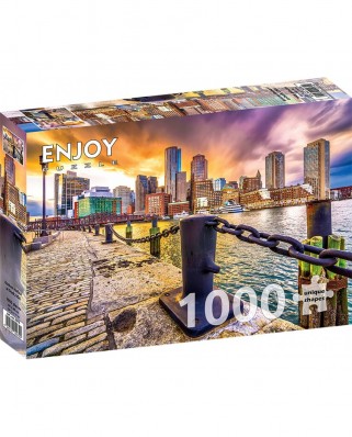 Puzzle 1000 piese ENJOY - Boston Harbor at Dusk, USA (Enjoy-2079)