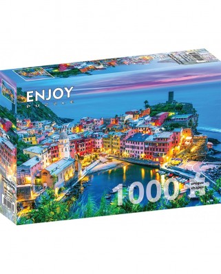 Puzzle 1000 piese ENJOY - Vernazza at Dusk, Cinque Terre, Italy (Enjoy-2080)