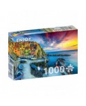Puzzle 1000 piese ENJOY - Manarola Harbor at Sunset, Cinque Terre, Italy (Enjoy-2084)