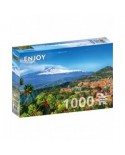 Puzzle 1000 piese ENJOY - Etna Volcano and Taormina, Sicily (Enjoy-2087)