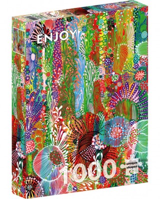 Puzzle 1000 piese ENJOY - Floral Curtain (Enjoy-2010)