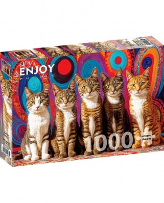 Puzzle 1000 piese ENJOY - Five Cats (Enjoy-2131)