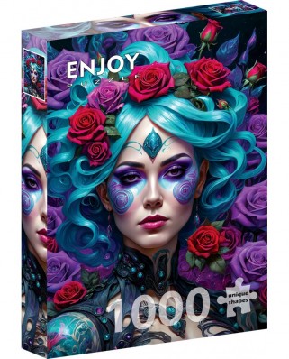 Puzzle 1000 piese ENJOY - Gothic Flowers Portrait (Enjoy-2169)