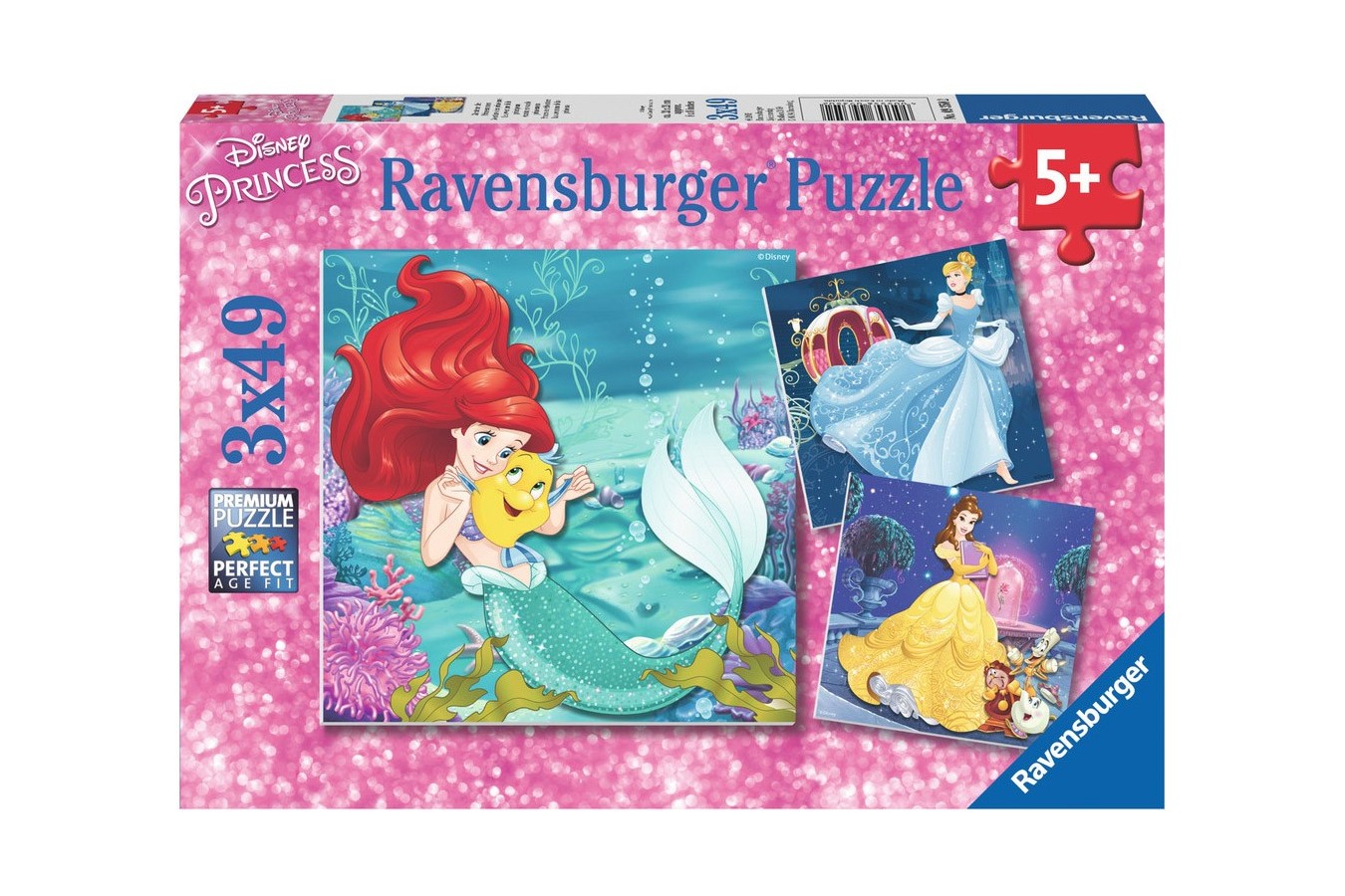 Puzzle Ravensburger - Aventura Printeselor Disney, 3x49 piese (09350)