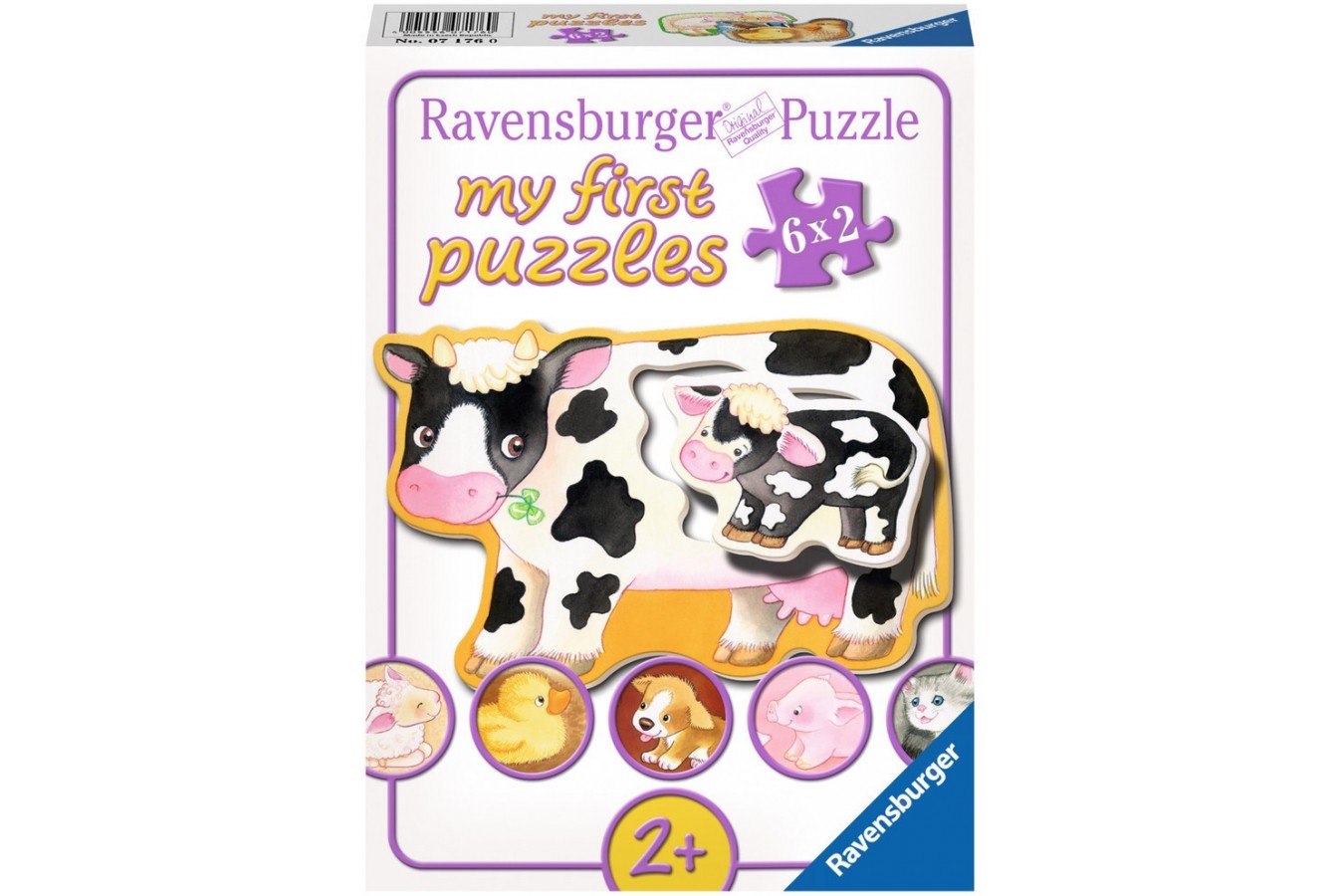 Primul Meu Puzzle Ravensburger - Animalute Cu Pui, 6X2 Piese