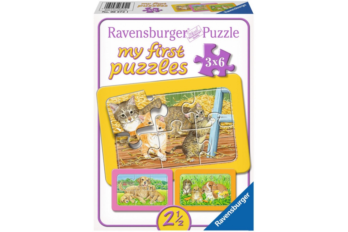 Primul Meu Puzzle Ravensburger - Animalute, 3X6 Piese