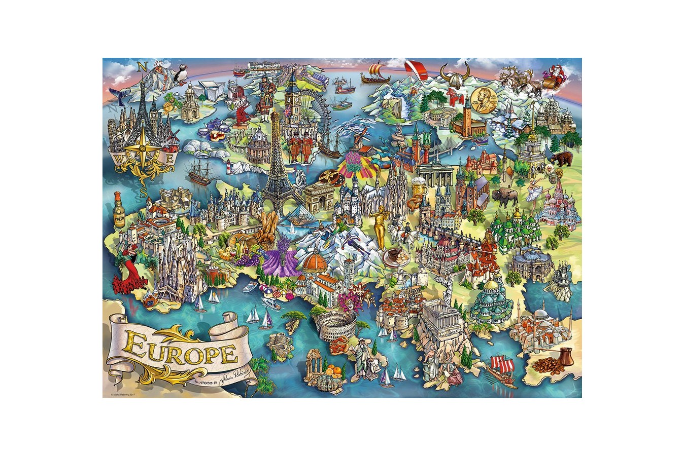 Puzzle Ravensburger - Minunile Europei, 1000 Piese