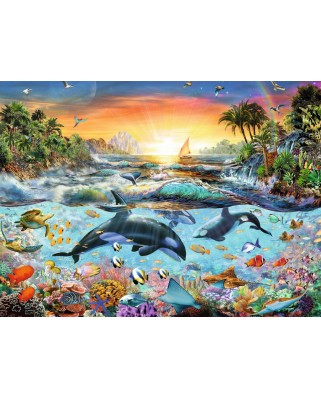 Puzzle Ravensburger - Paradisul Delfinilor, 200 Piese