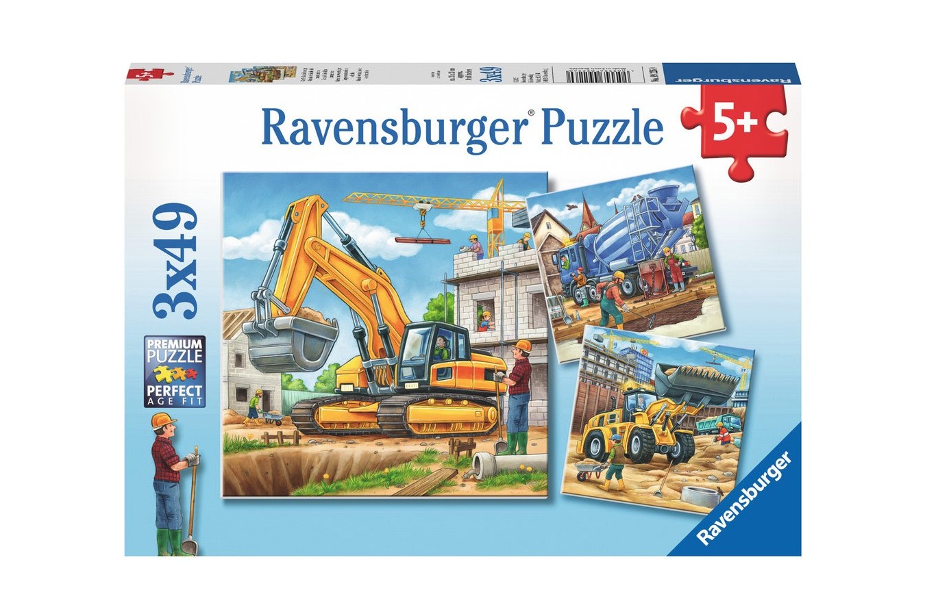 Puzzle Ravensburger - Vehicule De Constructie, 3X49 Piese