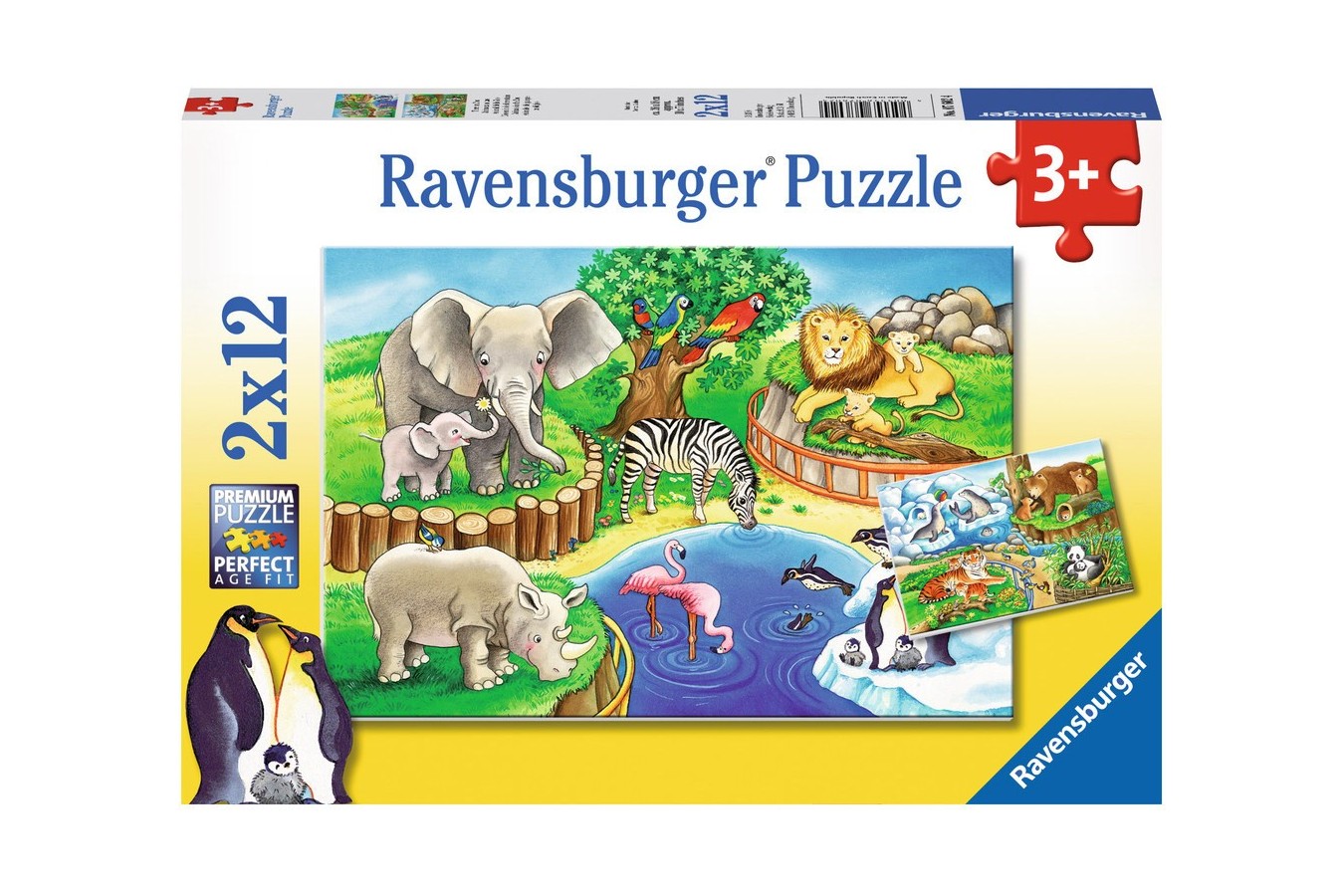 Puzzle Ravensburger - Zoo, 2X12 Piese