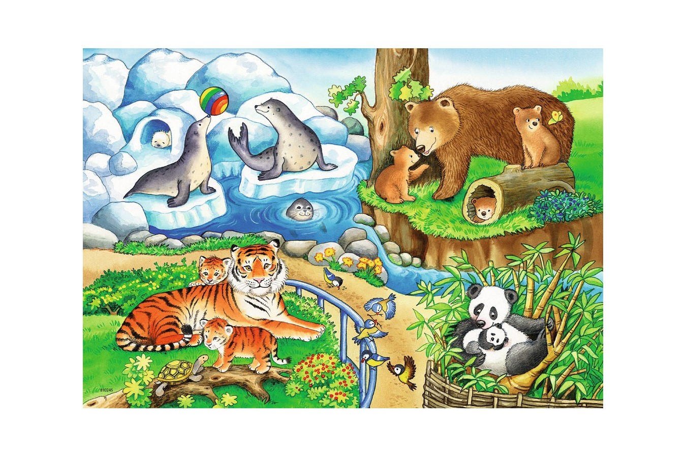 Puzzle Ravensburger - Zoo, 2X12 Piese