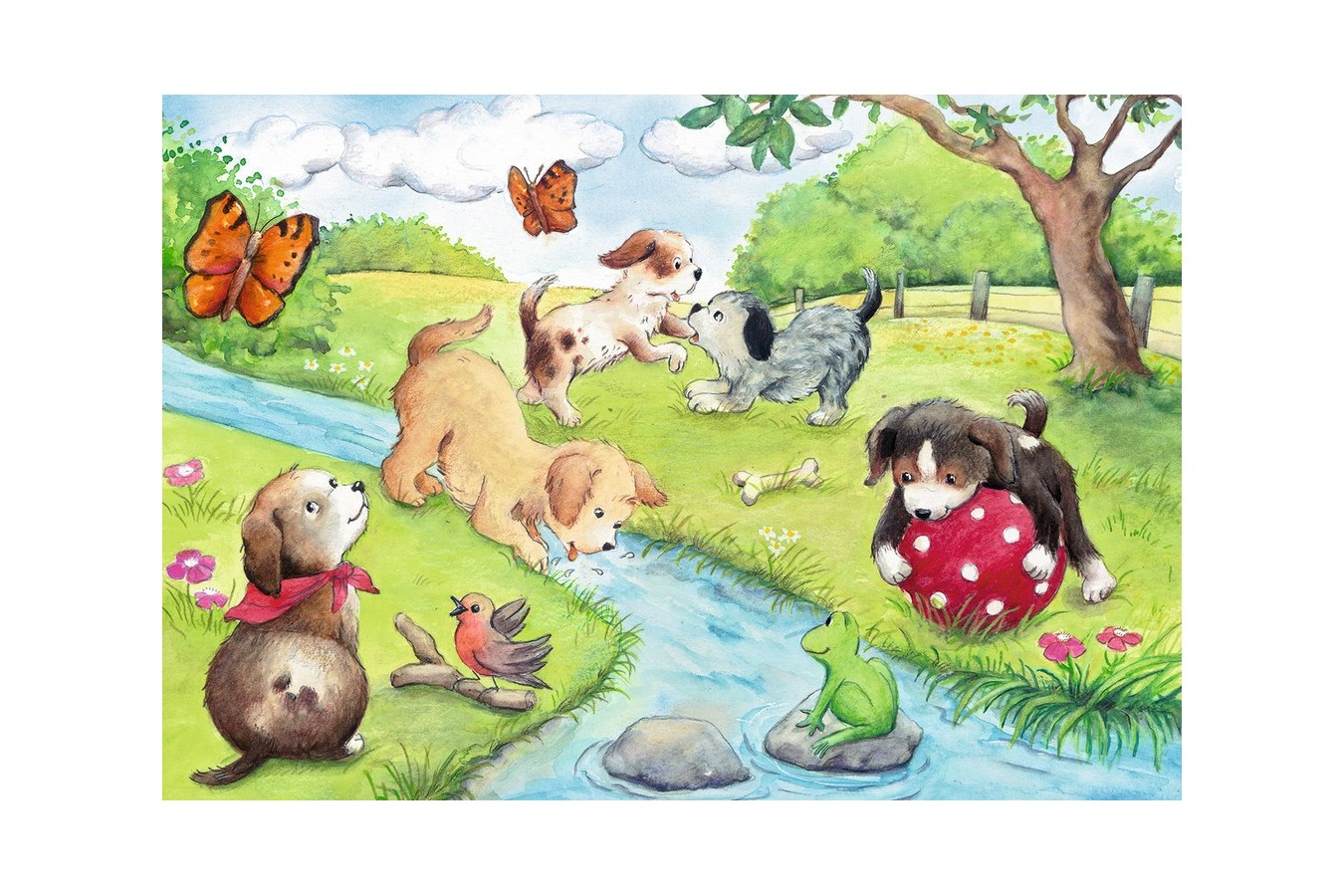 Puzzle Ravensburger - Animale Jucause, 2x24 piese (09194)