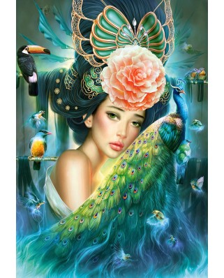 Puzzle Castorland - Lady with a Peacock, 1000 piese