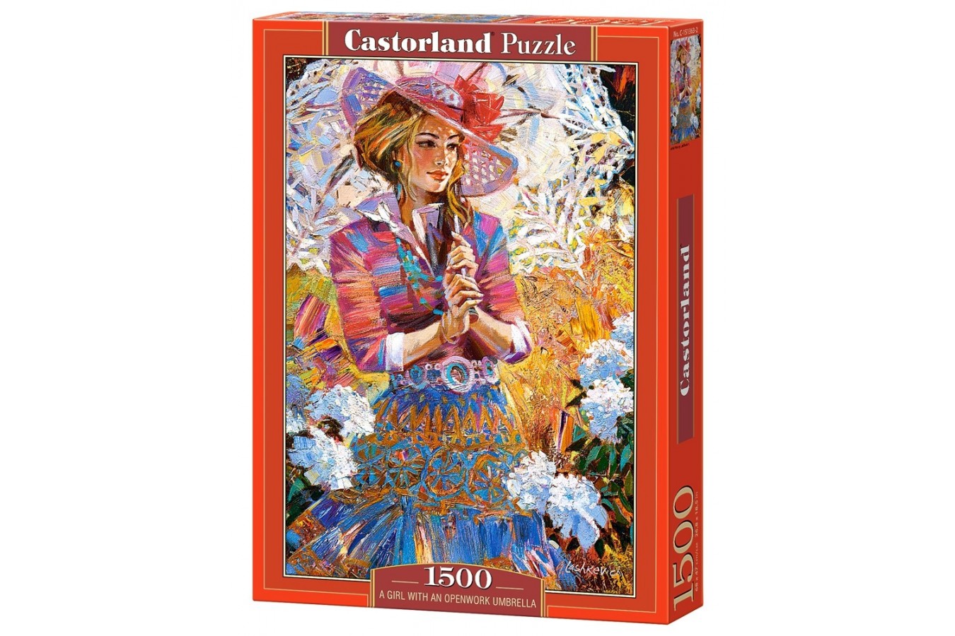 Puzzle Castorland - A Girl with an Umbrella Open Work, 1500 piese
