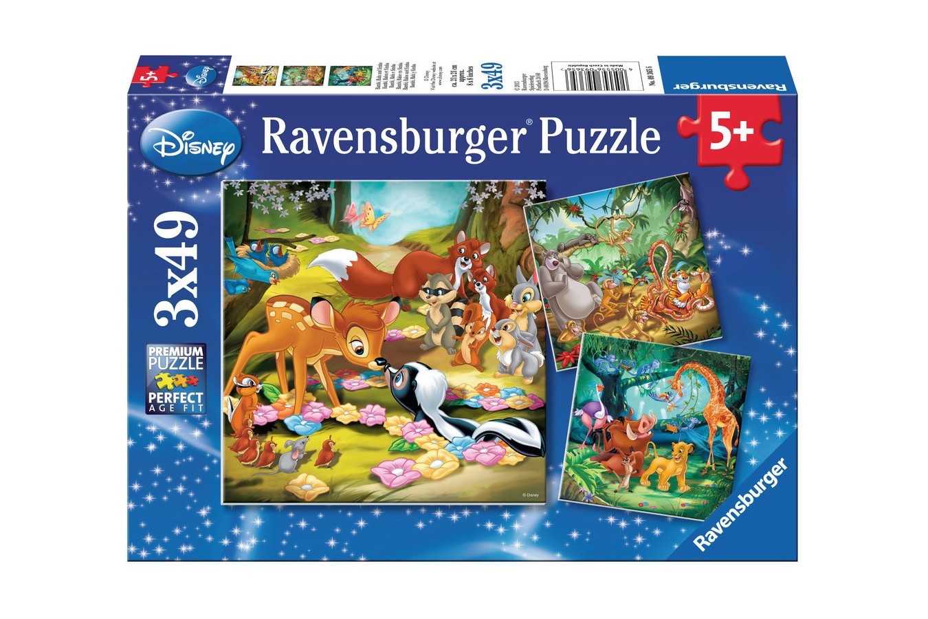 Puzzle Ravensburger - Bambi, 3x49 piese (09365)